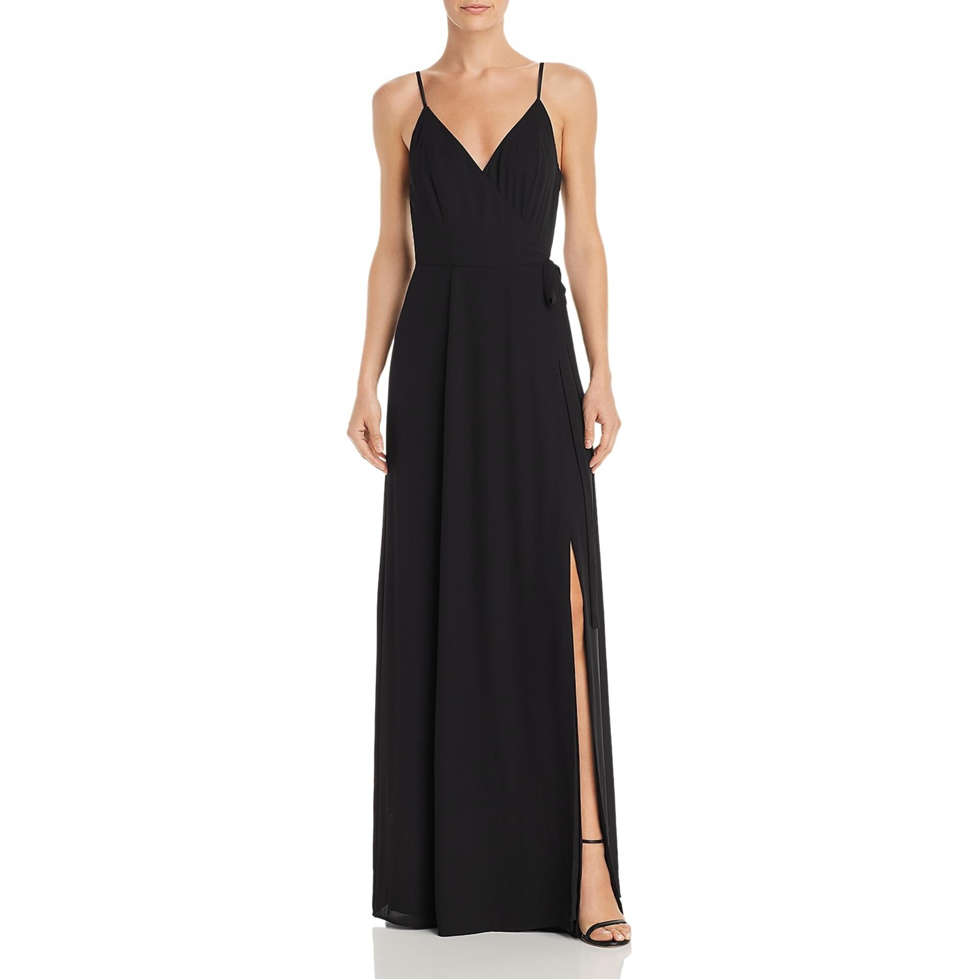 black wrap formal dress