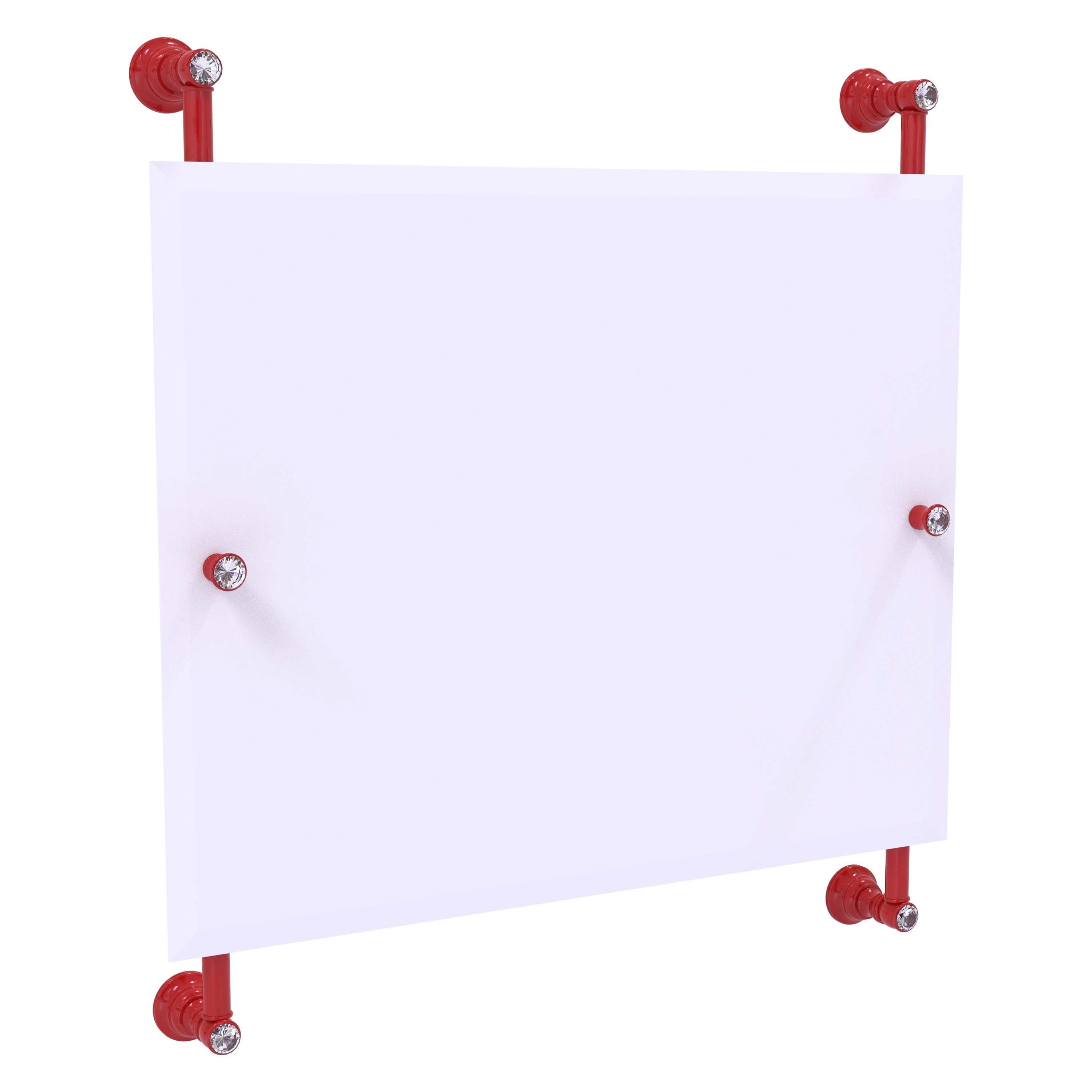 Allied Brass Carolina Crystal Landscape Rectangular Frameless Rail Mounted Mirror