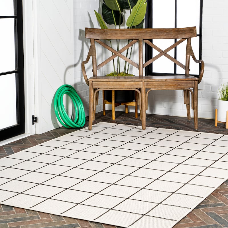 JONATHAN Y James Modern Squares Indoor/Outdoor Area Rug