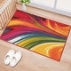preview thumbnail 14 of 18, World Rug Gallery Modern Contemporary Waves Multicolored Non-slip Non-skid Area Rug
