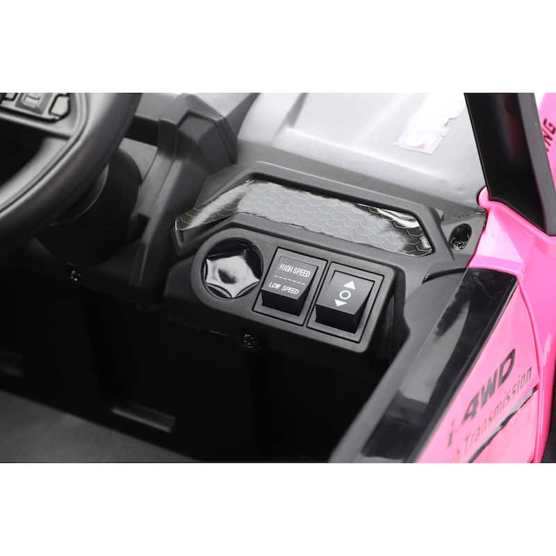 12V Kids Electric Ride On UTV Car with Remote Control, Battery Powered Toy Vehicle with Seat Belt & LED Lights, Ages 3-6
