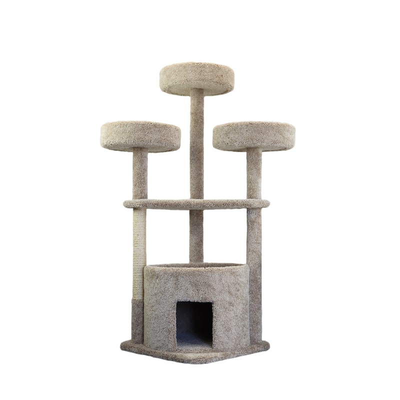 Prestige Cat Trees 130014-Beige Extra Large Cat House Cat Tree