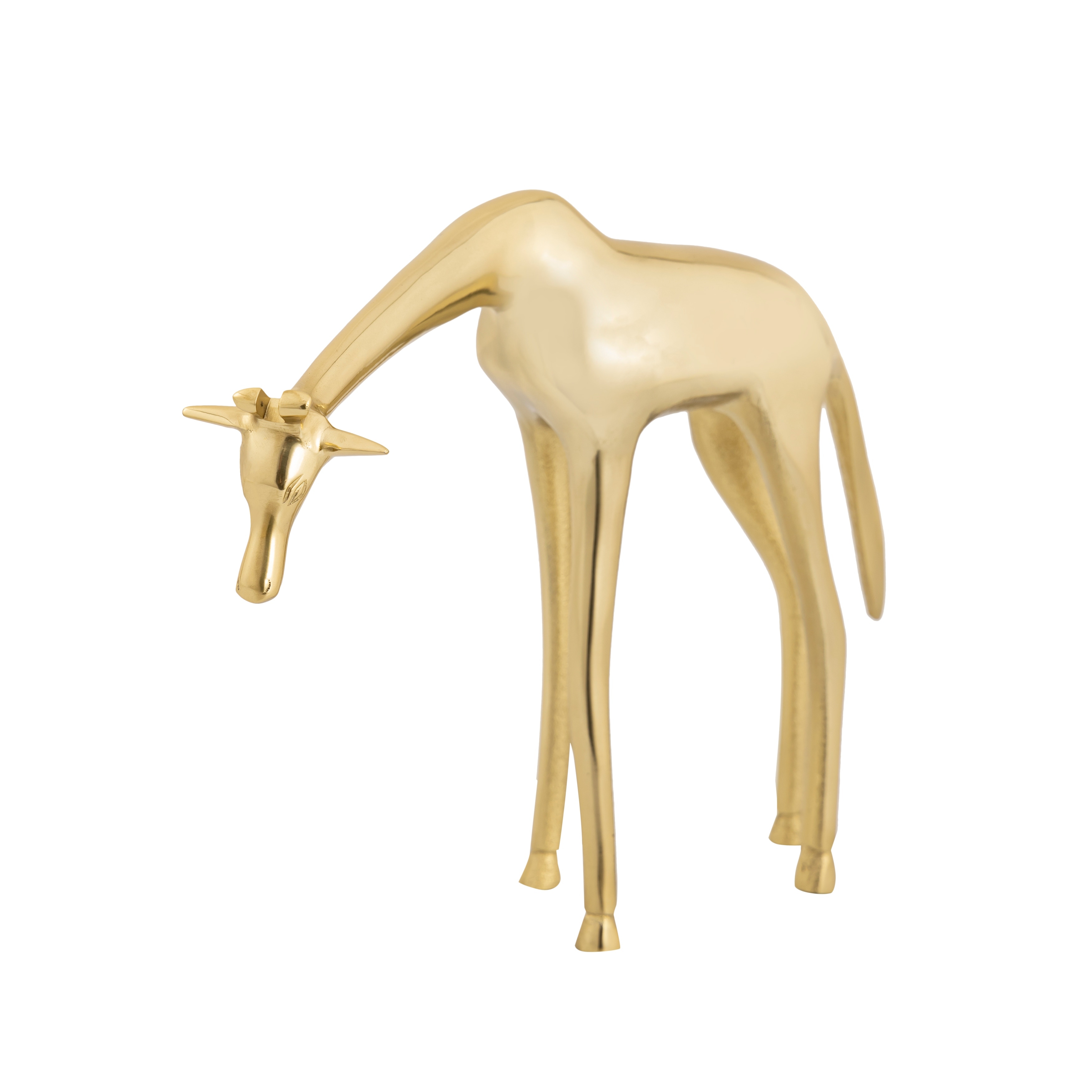 Elk Home Brass Giraffe Polished Brass Metal Sculpture