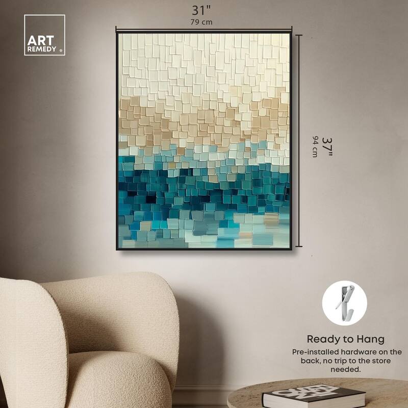 Pixelated Sea II Canvas by Art Remedy