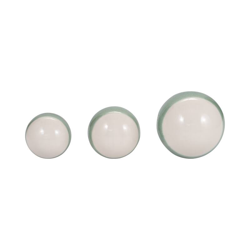 Sagebrook Home Neutral Coastal Set of 3 Decorative Orbs Contemporary