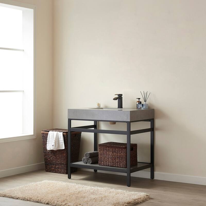 Miseno MV702536-NM Funes 36" Free Standing Single Basin Vanity Set