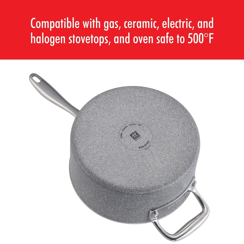ZWILLING Vitale Aluminum Nonstick Saucepan with Lid - Gray