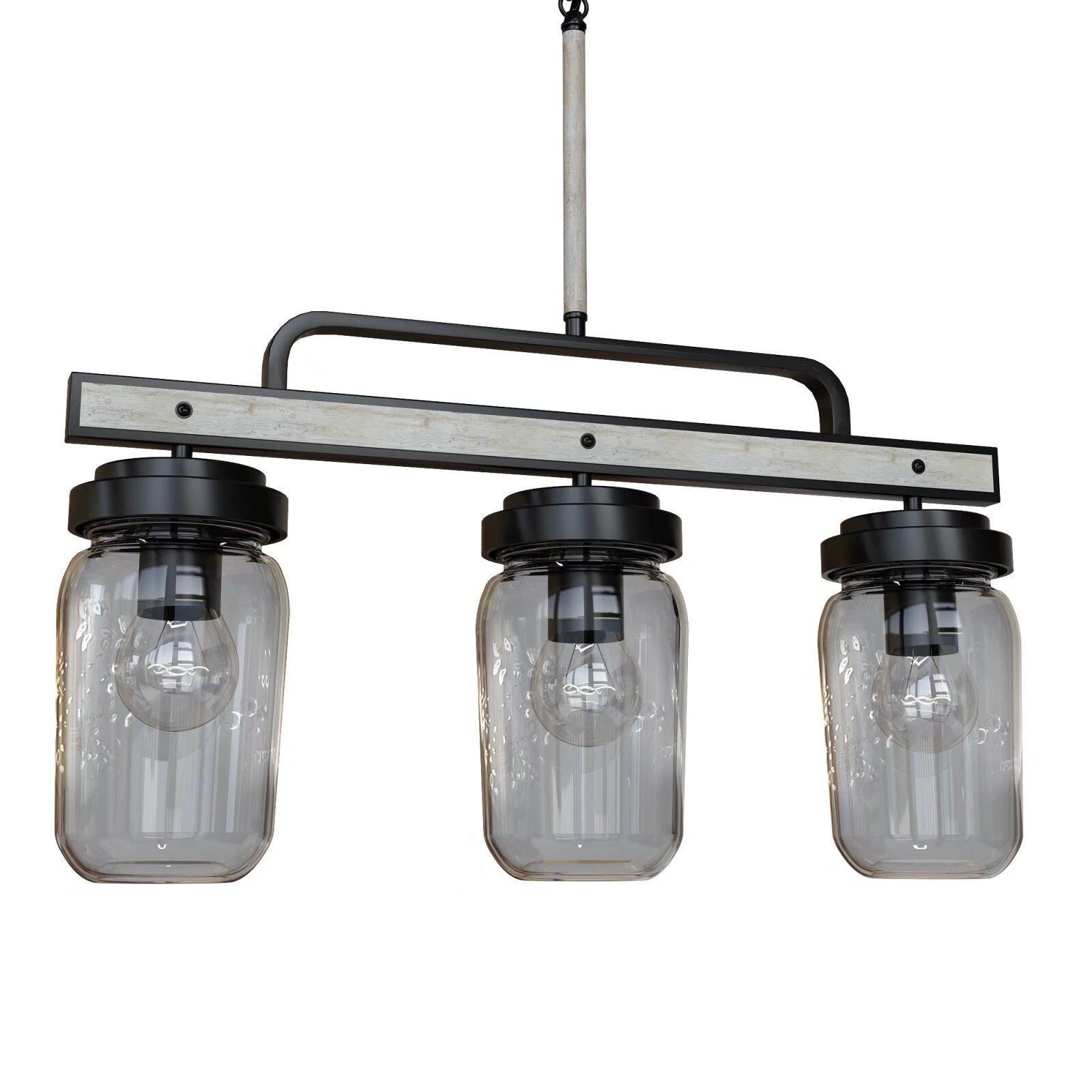 Rustic Mason Jar Chandelier, Farmhouse Lighting Metal Finish, Glass Hanging  Pendant Farmhouse Chandelier - N/A