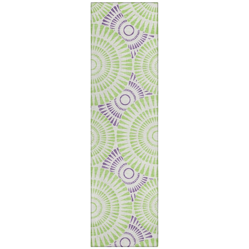 Machine Washable Indoor/ Outdoor Chantille Modern Burst Rug