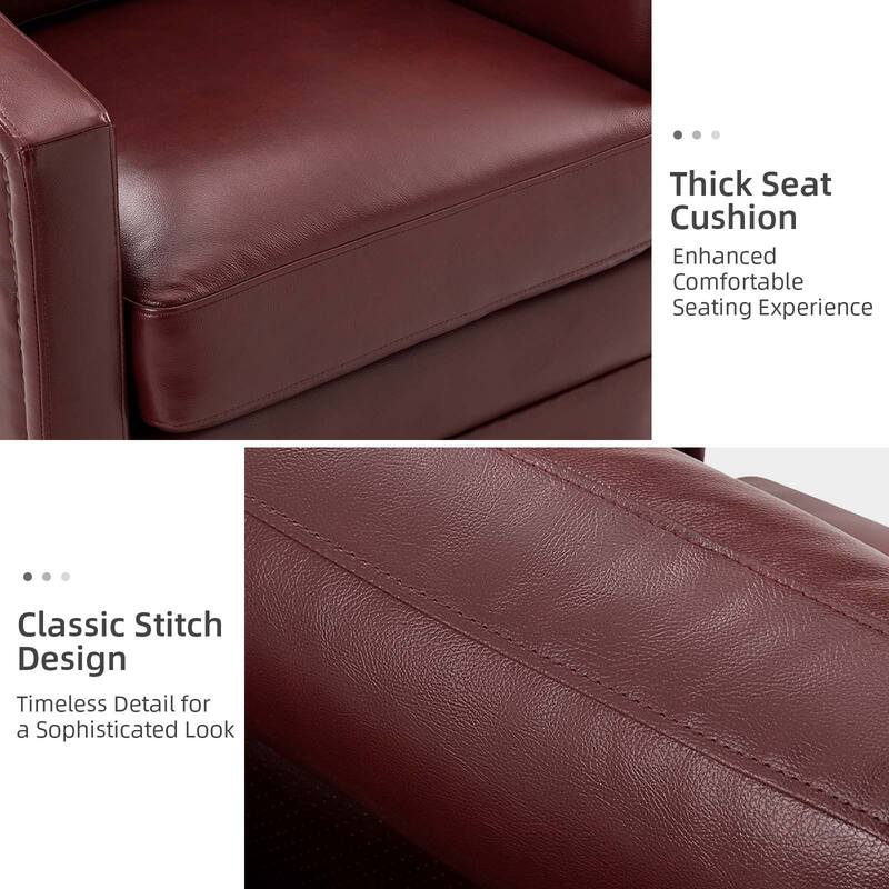 Jorge 28.74" Wide Genuine Leather Swivel Chair with Arms