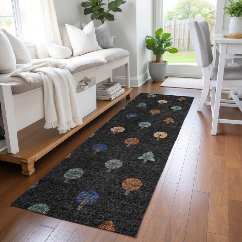 Machine Washable Indoor/ Outdoor Modern Mulvane Chantille Rug