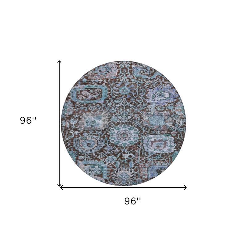 HomeRoots Damask Traditional Rectangle Outdoor Rug