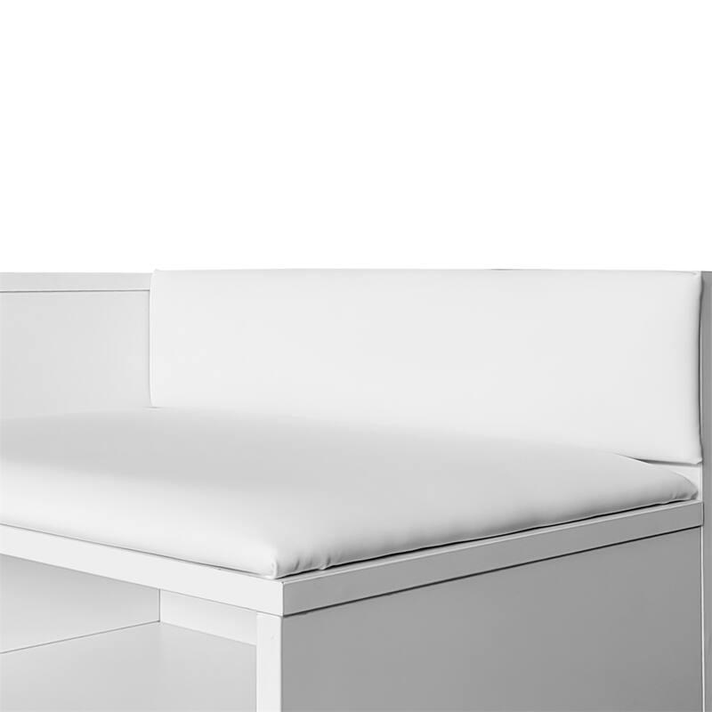 Modern Shoe Storage Bench with Hidden Storage and Upholstered Cushions