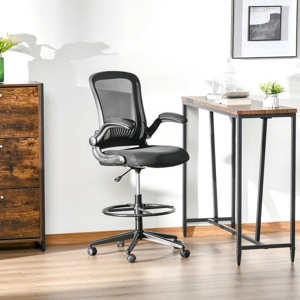 Vinsetto Tall Draft ing Desk Chair Home Office Mesh Standing Chair