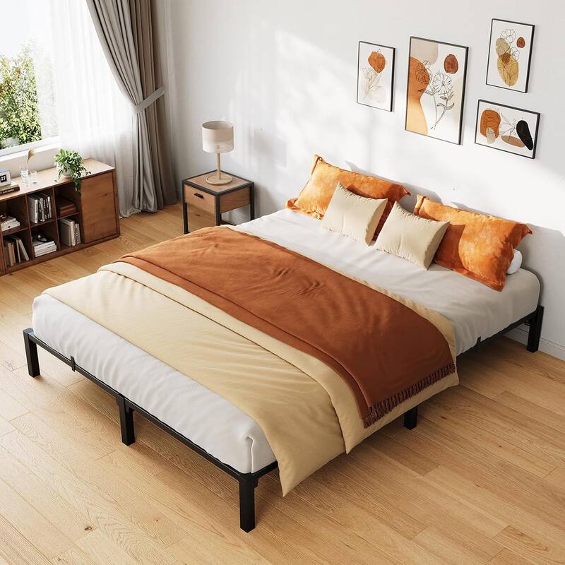 10 Inch Metal Platform Bed Frame Easy Assembly Bed Base for Bedroom and Home Use - Full