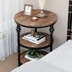 preview thumbnail 6 of 6, Small End Table, Round End Table with 3 Shelves, Night Stand Accent Coffee Table with Steel Frame for Small Spaces