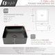 preview thumbnail 5 of 20, STYLISH 14 1/2 inch Square Porcelain Bathroom Sink - 14 1/2" x 14 1/2" x 5"