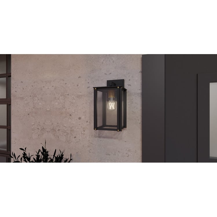 Matte Black One Light Outdoor Wall Mount from the Robbins Collection