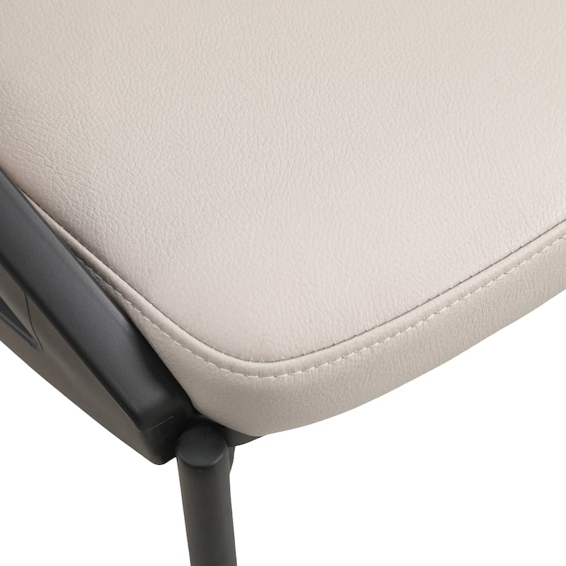 Urbane Dining Chair in Vinyl Fabric with Curved Back and Stainless Steel Legs Set of 2
