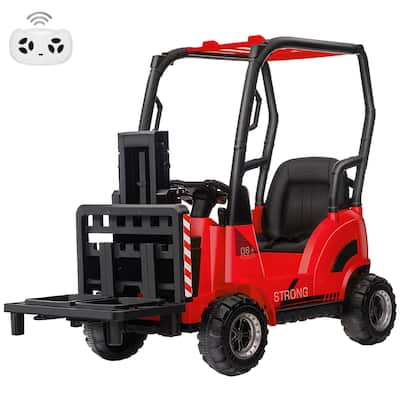 12V Kids Ride on Car With Tent,Electric Ride On Forklift with Remote Control,2 Speeds