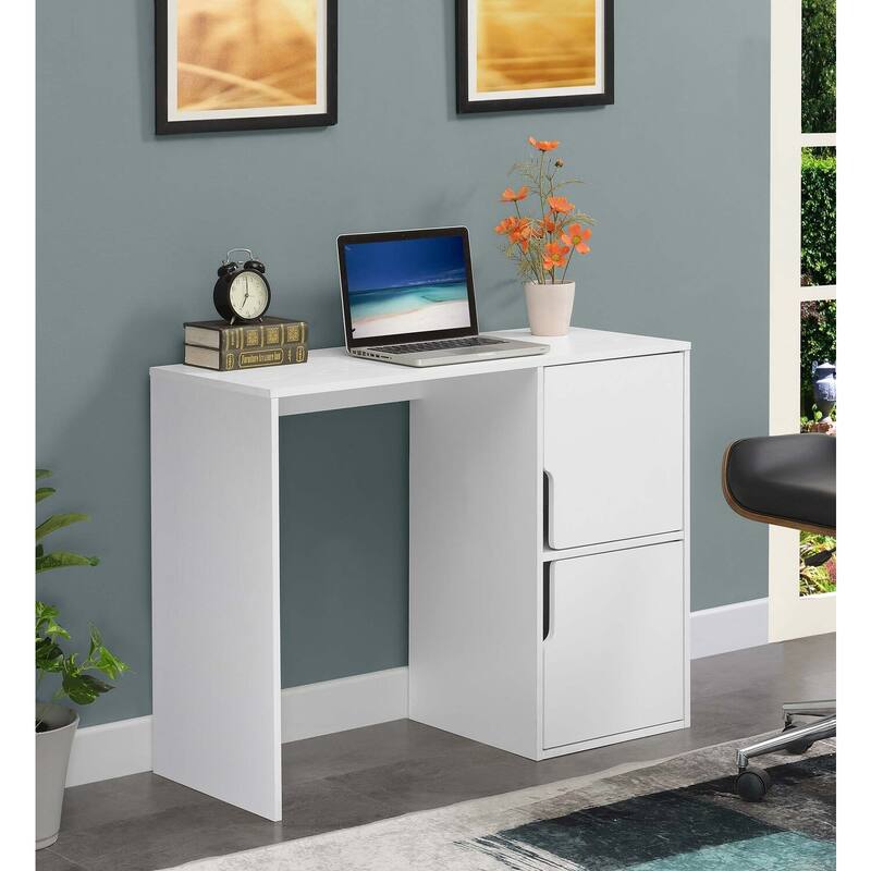 Student Desk with Storage - Home Office Study Table, Woodgrain Finish, Durable & Functional