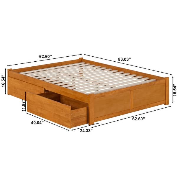 dimension image slide 6 of 8, Concord Platform Bed with Footboard and Storage Drawers