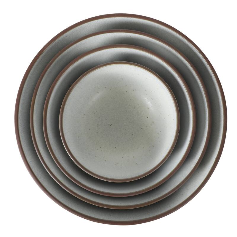 Gibson Elite William Crest 4 Piece Nesting Bowl Set, Stoneware Reactive Glaze, 5", 6.25", 7.5", 9", Prep & Serving Bowls