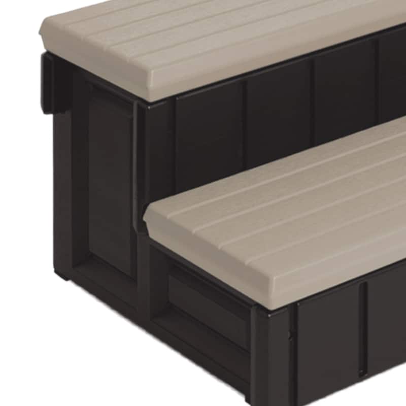 Confer Plastics Leisure Accents Deluxe Spa Step, 36" W Hot Tub Stairs,Portobello - 36 x 24 x 14 inches