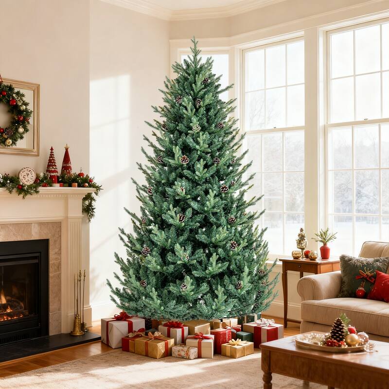 Gymax 7.5 FT Artificial Christmas Tree w/1306 Branch Tips 500 LED