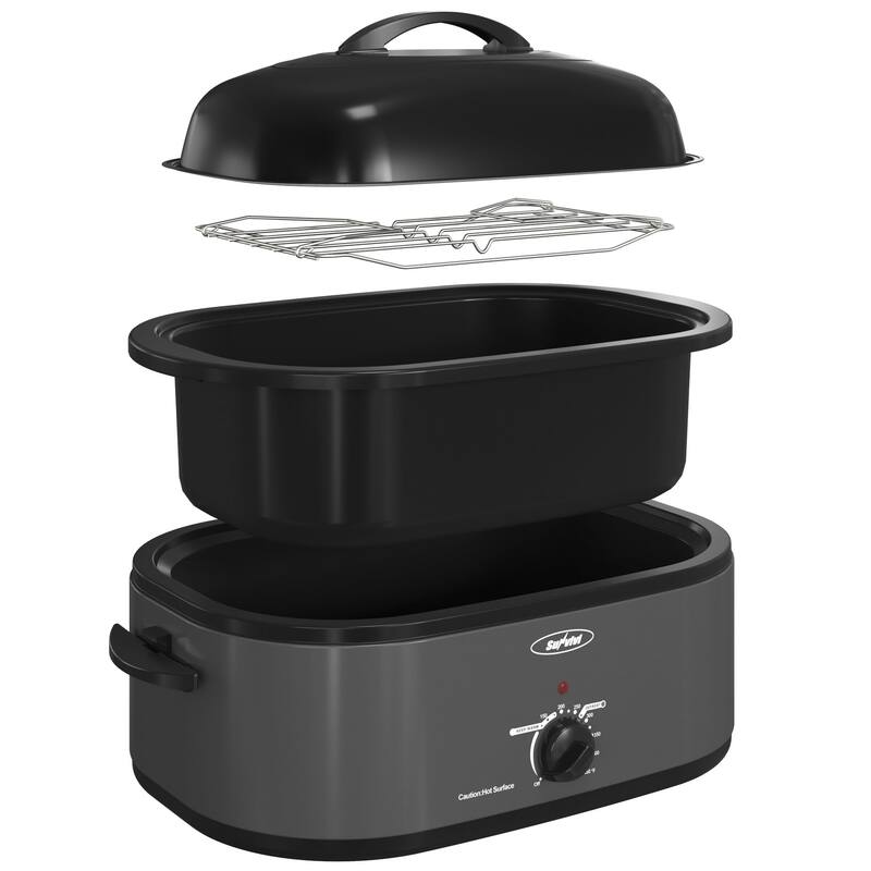 20-Quart Electric Roaster Oven with Self-Basting Lid