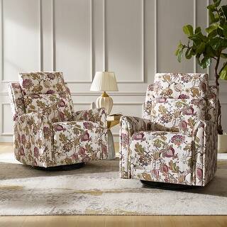 Amin Modern Swivel And Rocker Power Recliner with Independently Adjustable Backrest and Footrest Set of 2 by HULALA HOME