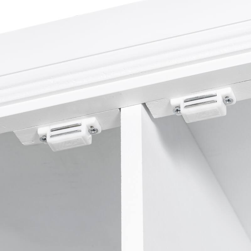 Roomfitters Kitchen Pantry Organizers and Storage Kitchen Cabinet, Hutch with Microwave Stand, 4 Drawers, Spice Racks