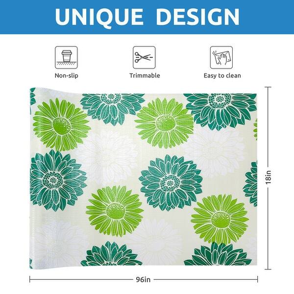 PVC printed Kitchen Shelf drawer Liner(green flower) 18''x96