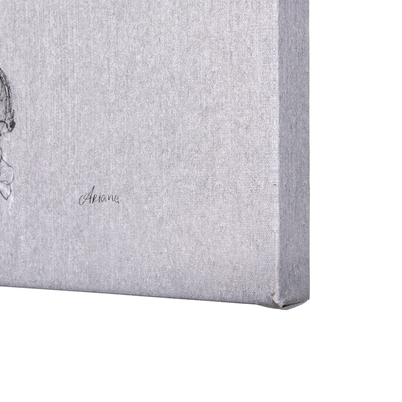 Botanical Sketches I (Grey) (21 x 35) Canvas Art Print