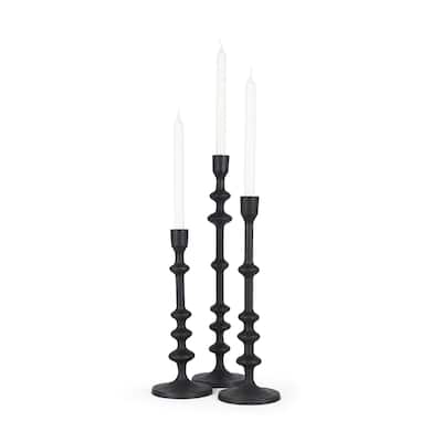 Paolo Matte Black Metal Candle Holder (Set of 3) - 5.0L x 5.0W x 20.0H