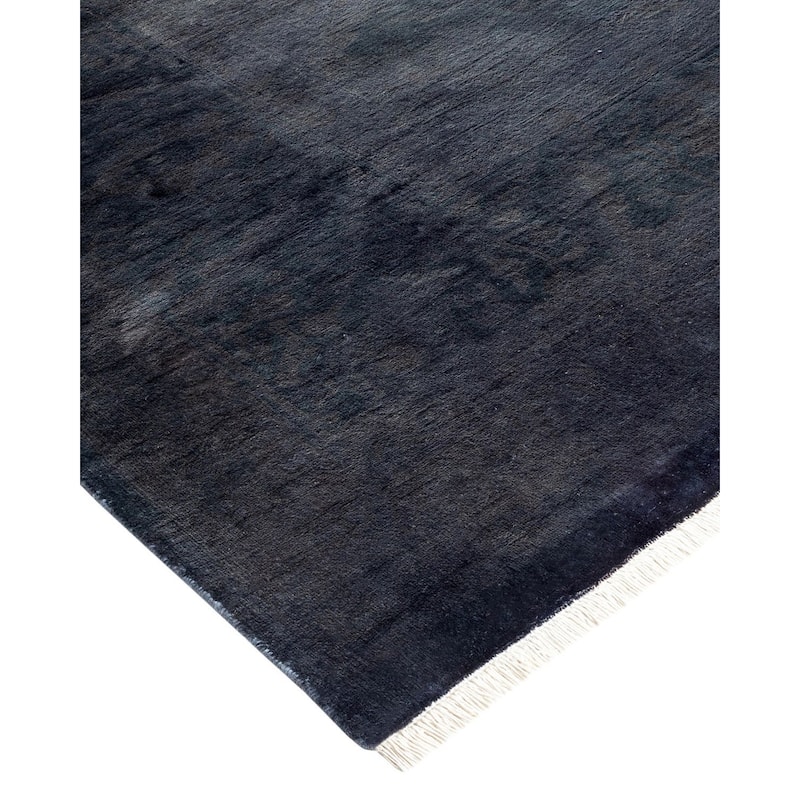 Overton Hand Knotted Wool Vintage Inspired Modern Contemporary Overdyed Purple Area Rug - 8' 2" x 10' 1"
