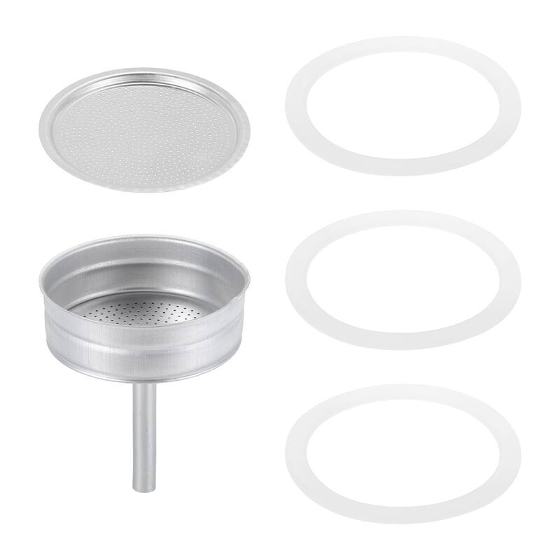 Aluminium Filter Replacement 81x71x4mm for 12-Cup Use Mocha Coffee Maker Pot - Silver