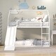 preview thumbnail 15 of 23, Twin over Twin House Bunk Bed with Convertible Slide, Ladder and Safety Guardrail