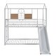 preview thumbnail 11 of 30, House Design Twin Over Twin Metal Bunk Bed with Slide