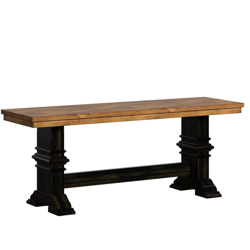 Eleanor Black Farmhouse Trestle Base Panel Back 6-piece Dining Set by iNSPIRE Q Classic