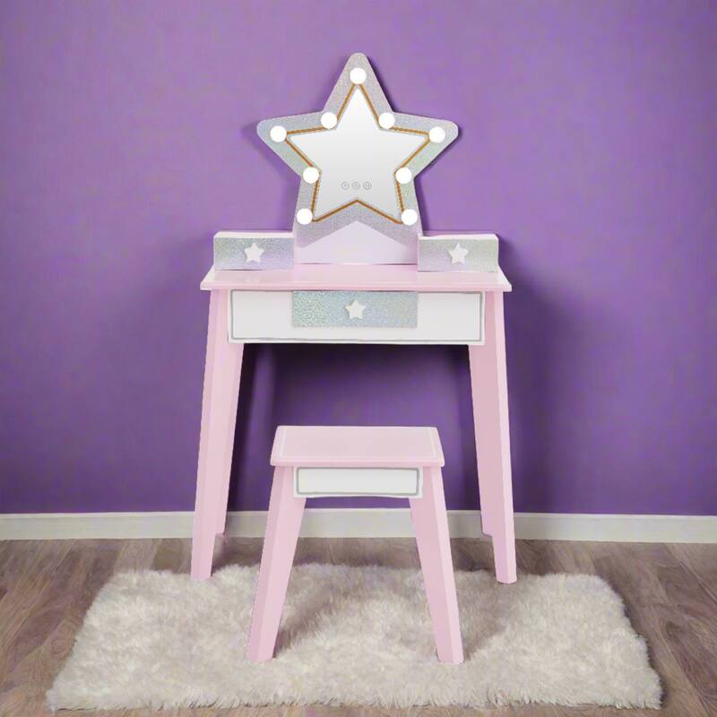Fantasy Fields Little Princess Star Vanity with LED Mirror - Pink