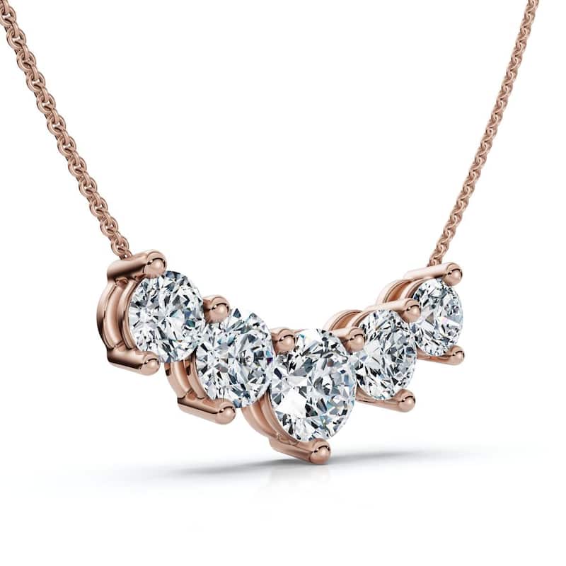 Bliss Diamond 3Ct Silvie Diamond Necklace Gold 18" Lab Grown EF/VS - Rose