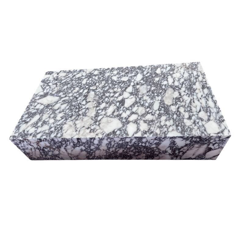 Genuine Marble Block Coffee Table - Calacatta Viola Marble, 54" Extra Large - Marble