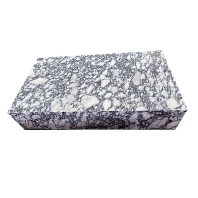 Genuine Marble Block Coffee Table - Calacatta Viola Marble, 54" Extra Large