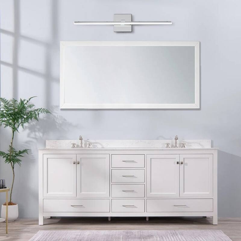 Dimmable Linear LED Chrome Vanity Wall Sconce 3CCT 17W 24in