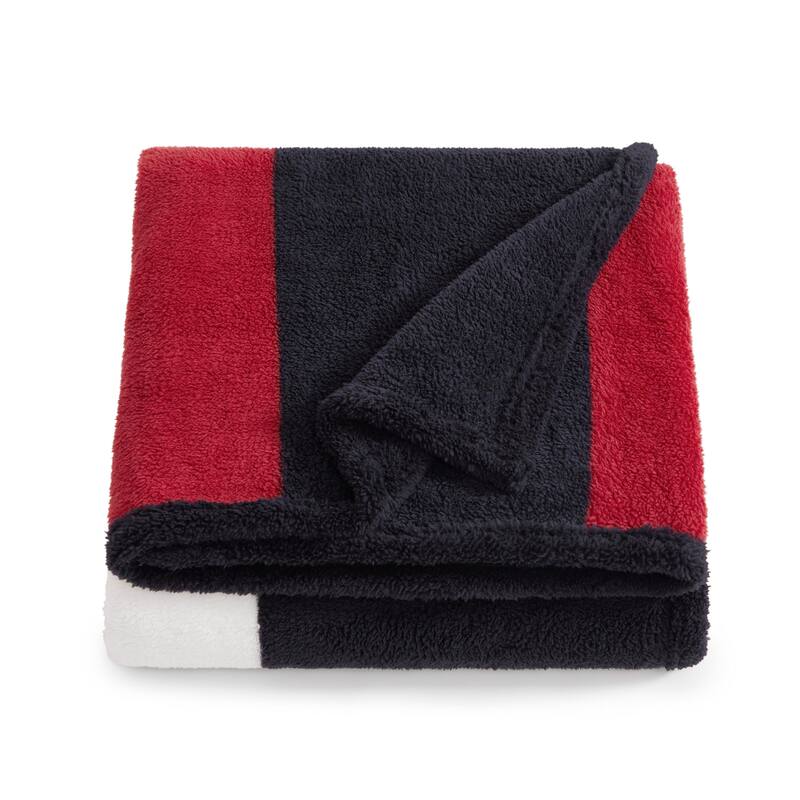 Tommy Hilfiger Iconic Reversible Throw Blanket - Iconic Flag Blue