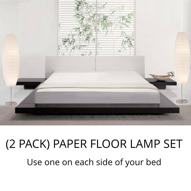 DIPLOMA Chrome Paper Floor Lamp with White Paper Shade (White)