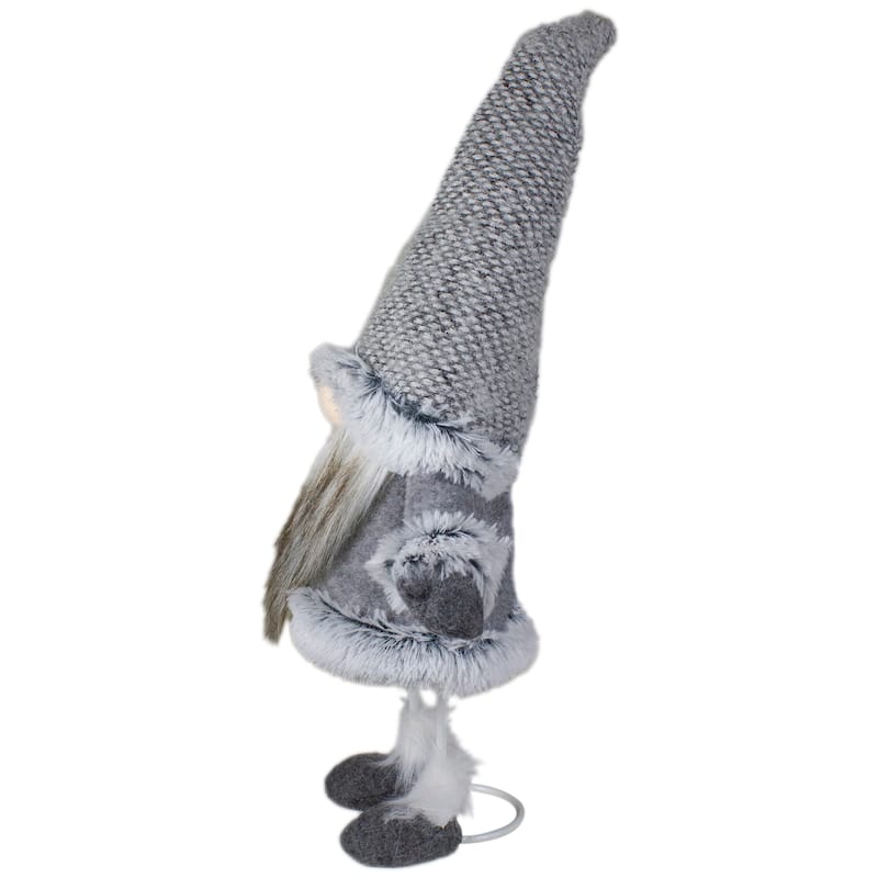 17" Gray and Beige Standing Gnome Tabletop Christmas Decoration