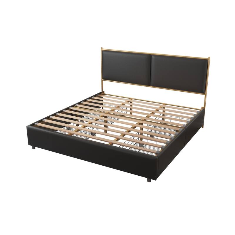 Classic Metal Platform bed with Four drawers