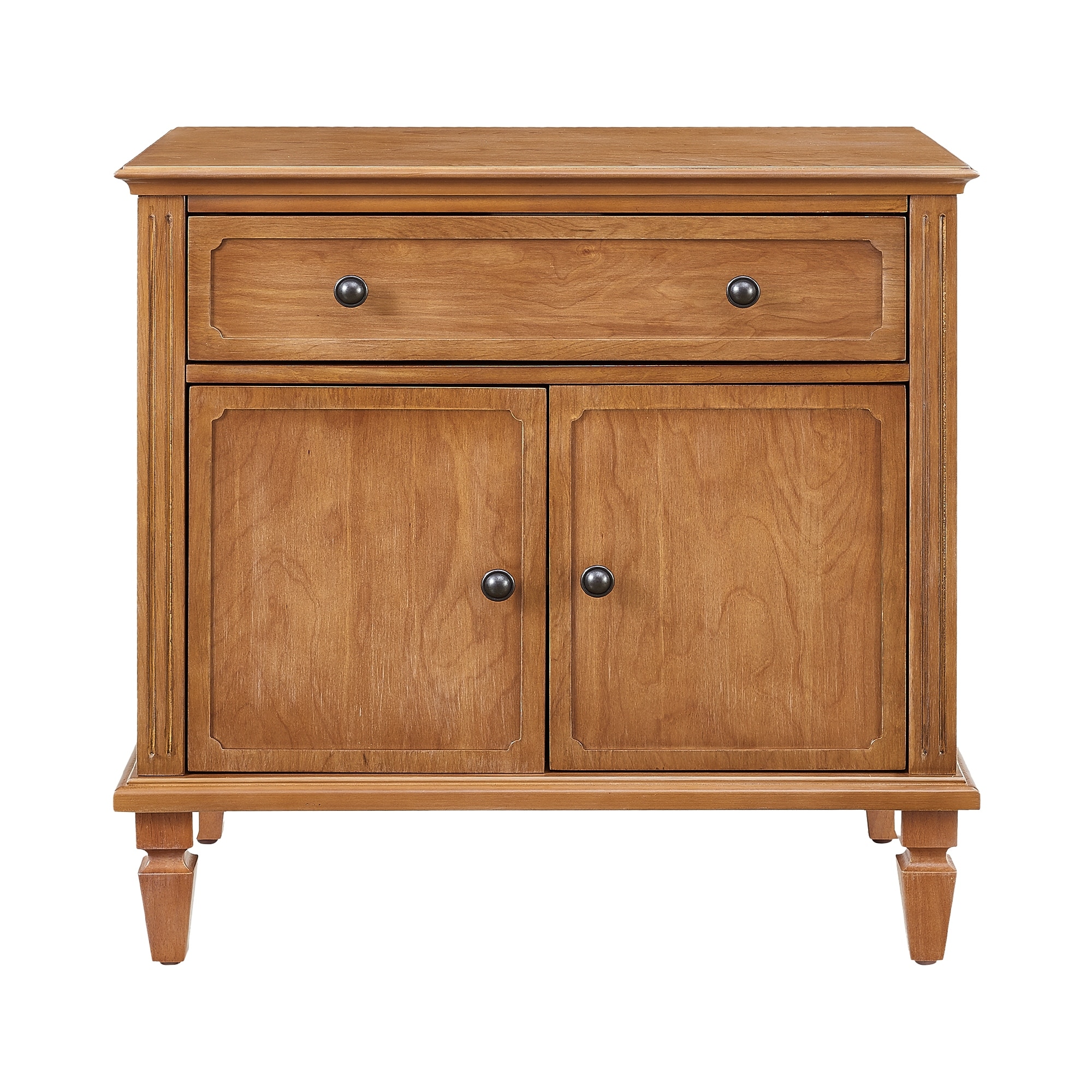 Nightstand with Charging Station,Wood Bedside Table with Drawer & Double-Door Storage Cabinet,End Table with USB & Type-C Ports